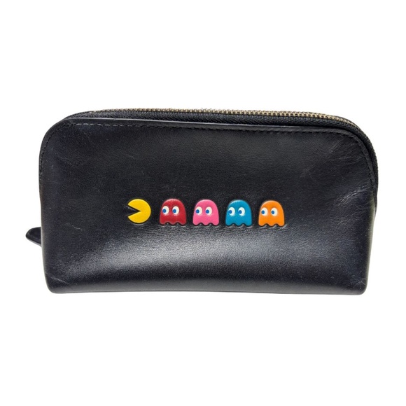 Coach Handbags - Coach Rare PACMAN Black/Multi Leather Cosmetic Case 17 56712
